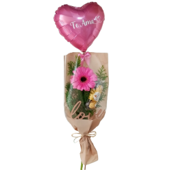 Balão Te Amo com Gérberas ❤️